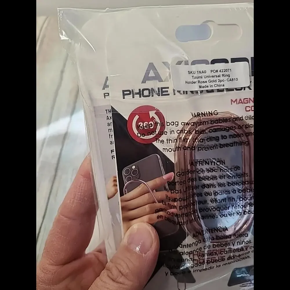2 Pk AXISGRIP Phone Ring & Desk Stand 360° Cell Phone Mount Magnet Compatible